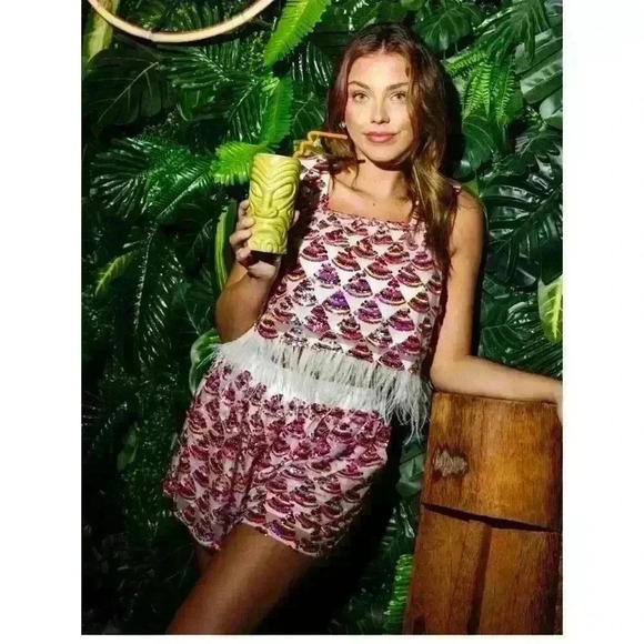 Queen of sparkles SET Sequin triangle feather birthday set | Size S ($300) NWT - Picture 6 of 12